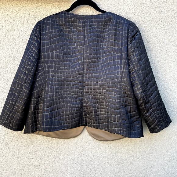 Armani Collezioni Quilted Alligator Print Cropped Jacket 12 - Picture 8 of 8